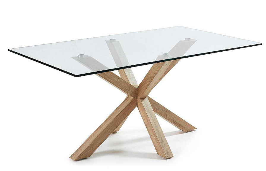 Comedor Dismobel Mesas Fijas Est Ndar | Mesa De Comedor Plinto Natural-Transparente