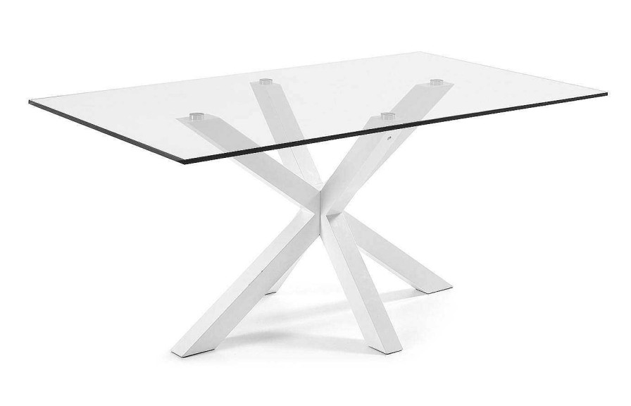 Comedor Dismobel Mesas Fijas Est Ndar | Mesa De Comedor Plinto Blanco-Transparente 160