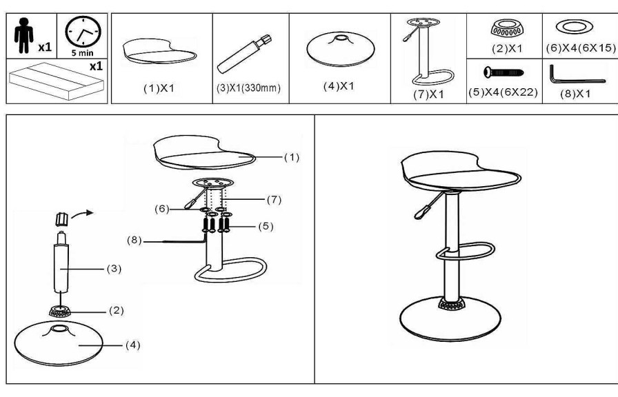 Comedor Dismobel Taburetes | Taburete Axel Blanco