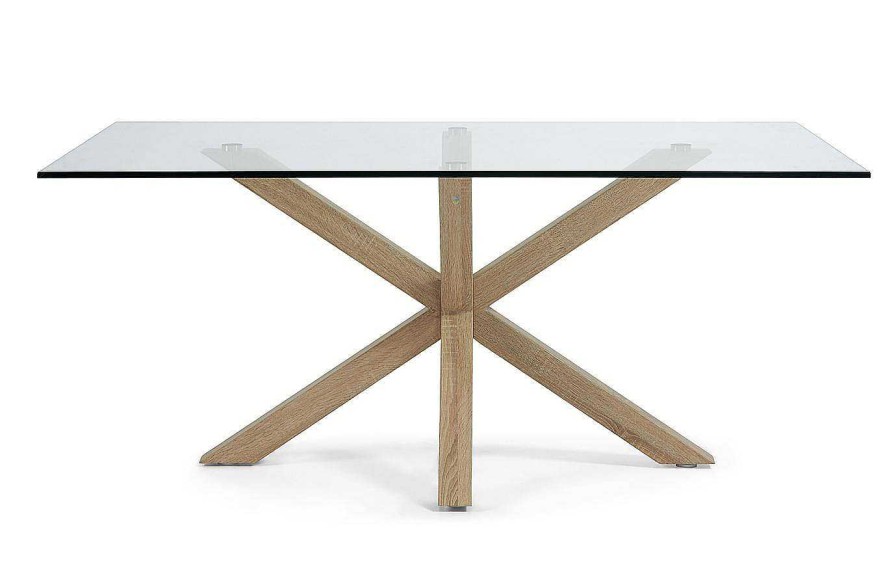 Comedor Dismobel Mesas Fijas Est Ndar | Mesa De Comedor Plinto Natural-Transparente 160