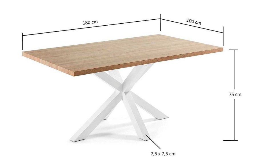 Comedor Dismobel Mesas Fijas Grandes | Mesa De Comedor Plinto Blanco-Natural