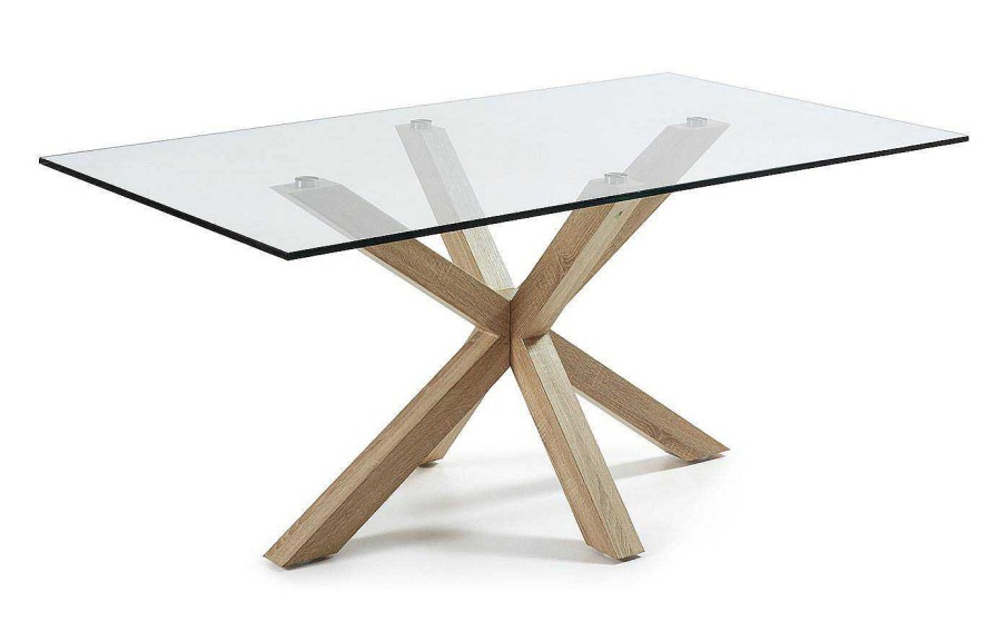 Comedor Dismobel Mesas Fijas Est Ndar | Mesa De Comedor Plinto Natural-Transparente 160